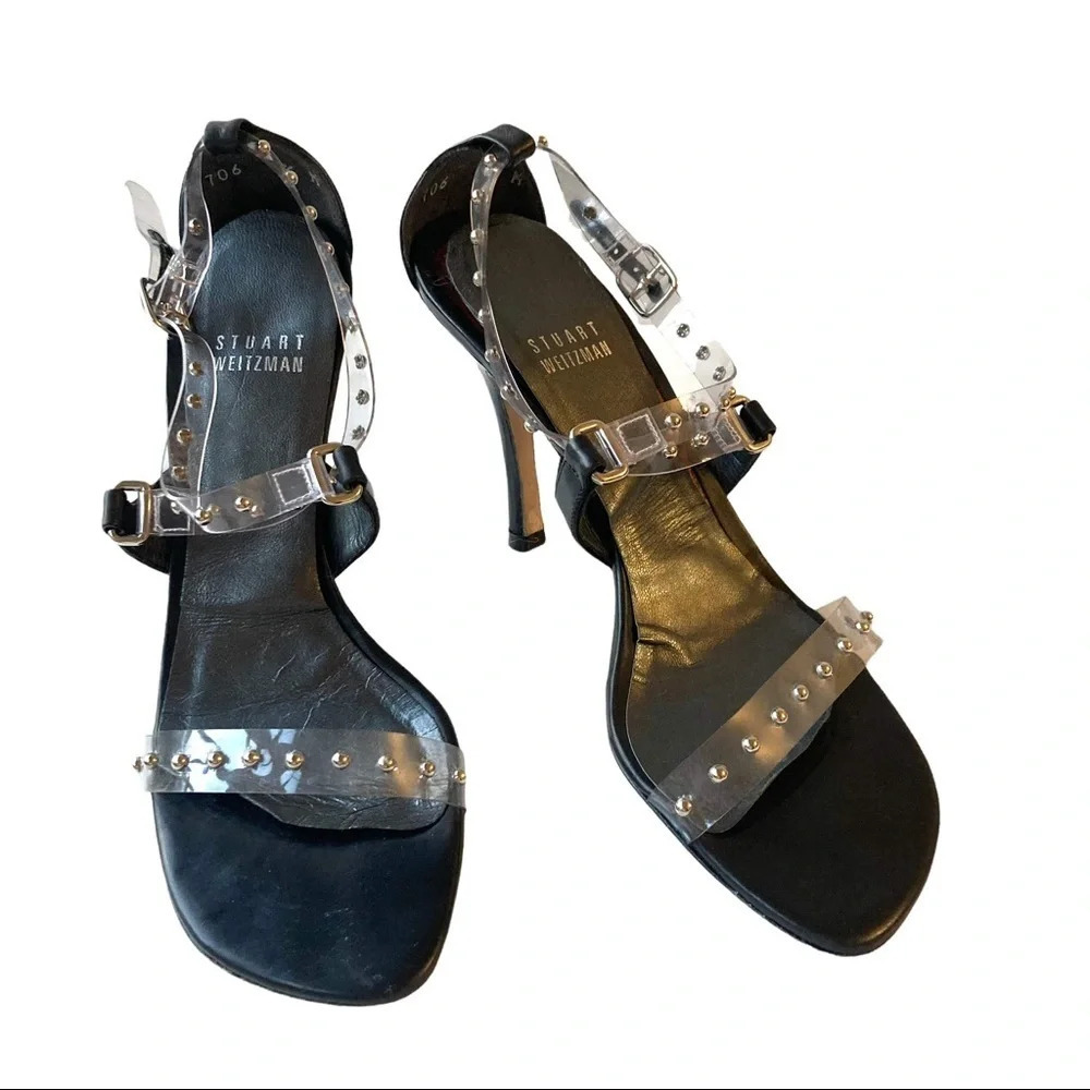 Stuart Weitzman Y2K Studded Jelly Sandal Heels‎ 5.5